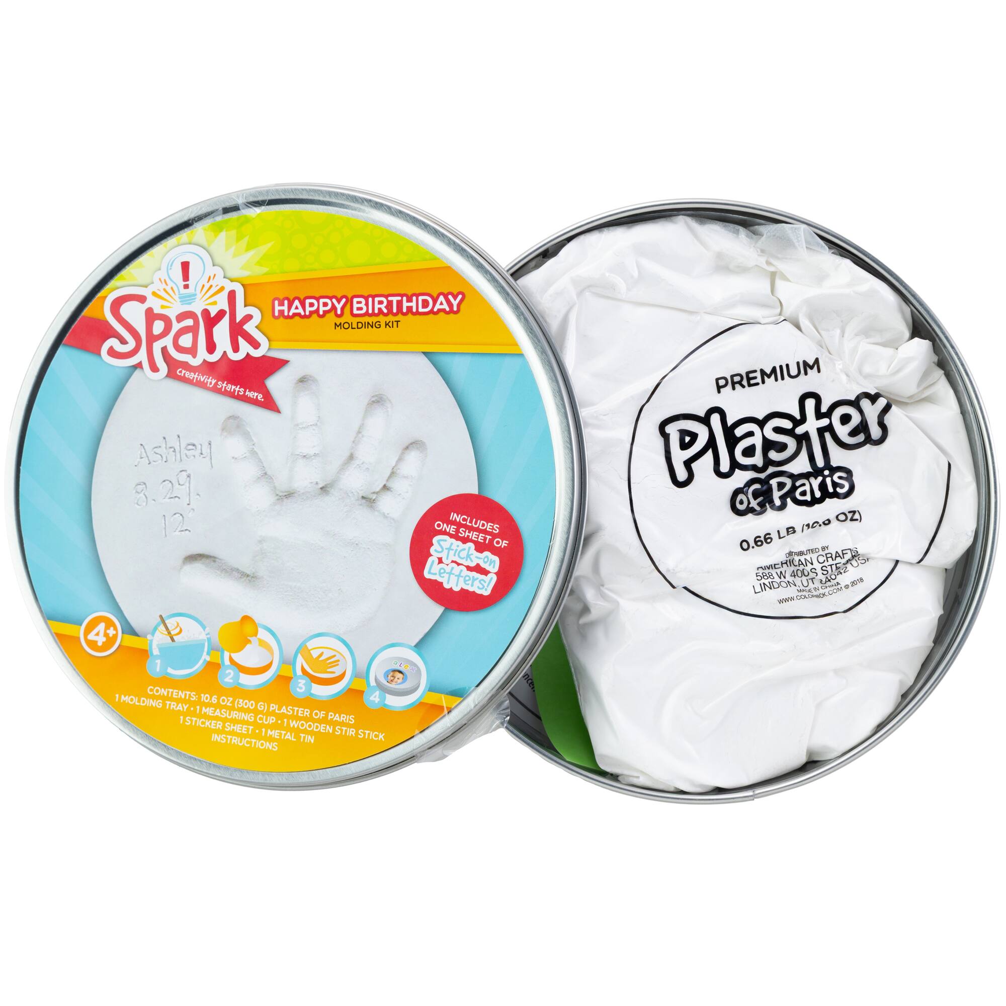 Spark Happy Birthday Round Plaster Tin